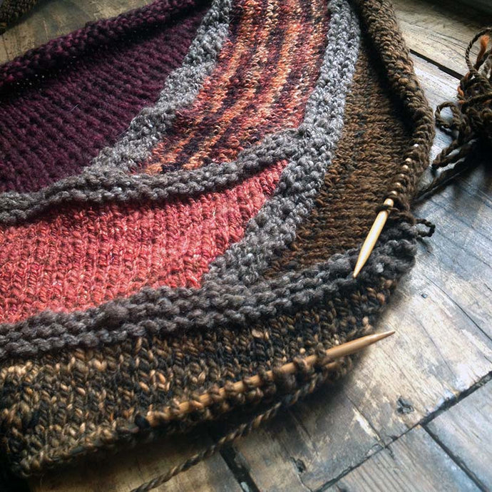 on the needles: handspun log cabin II