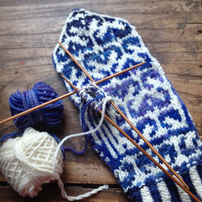 on the needles: mittens with chinese bats