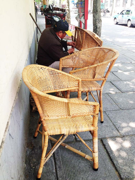 shanghai postcard #15: wicker chair repairman