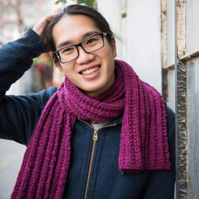 Waffle Knit Scarf Free Knitting Pattern - Infinite Twist